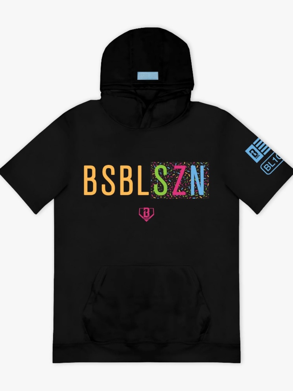 Baseball Lifestyle 101 BSBL-SZN Short Sleeve Hoodie V3 MENS SIZE MEDIUM